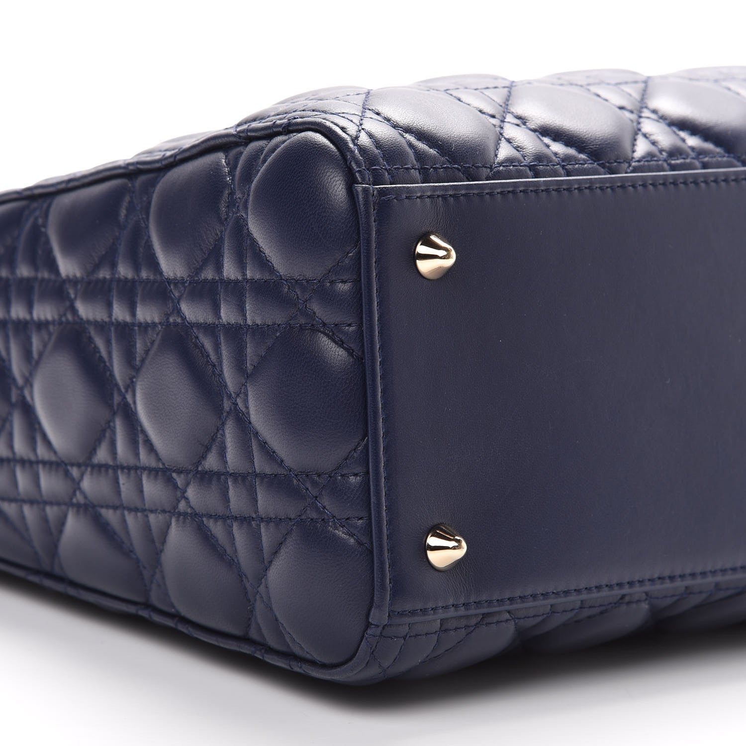 Christian Dior Lambskin Cannage Medium Lady Dior Navy Blue 8 of 12
