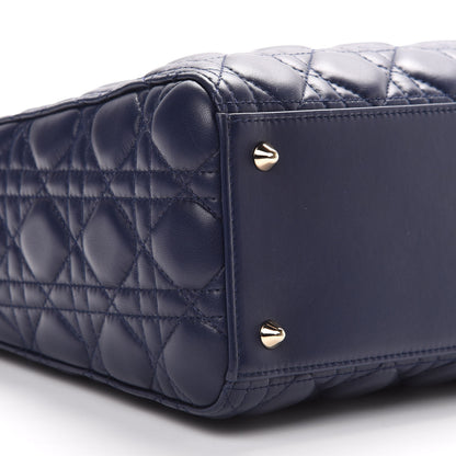 Christian Dior Lambskin Cannage Medium Lady Dior Navy Blue 8 of 12