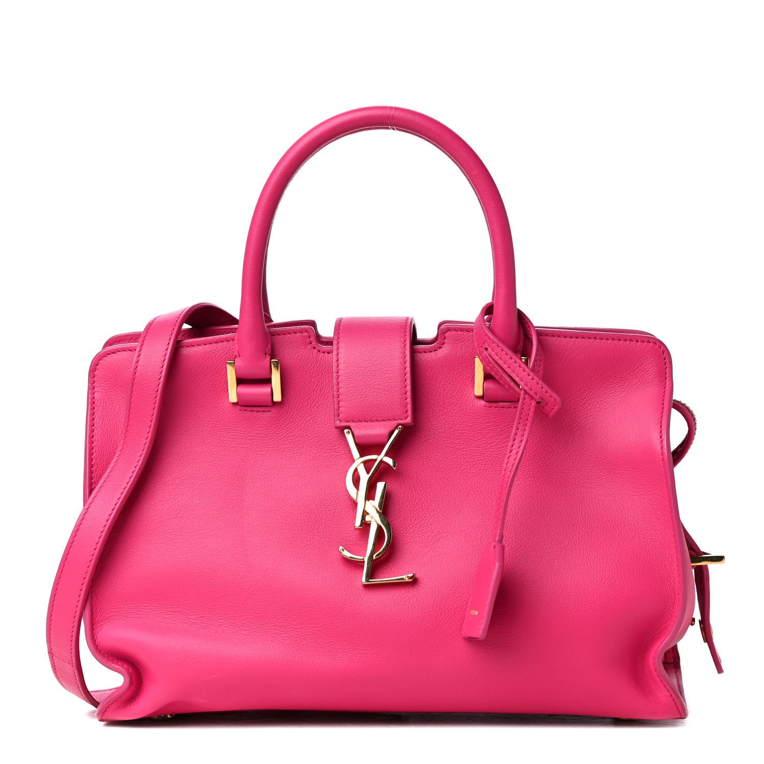 Saint Laurent Calfskin Small Monogram Cabas Fuchsia 1 of 5
