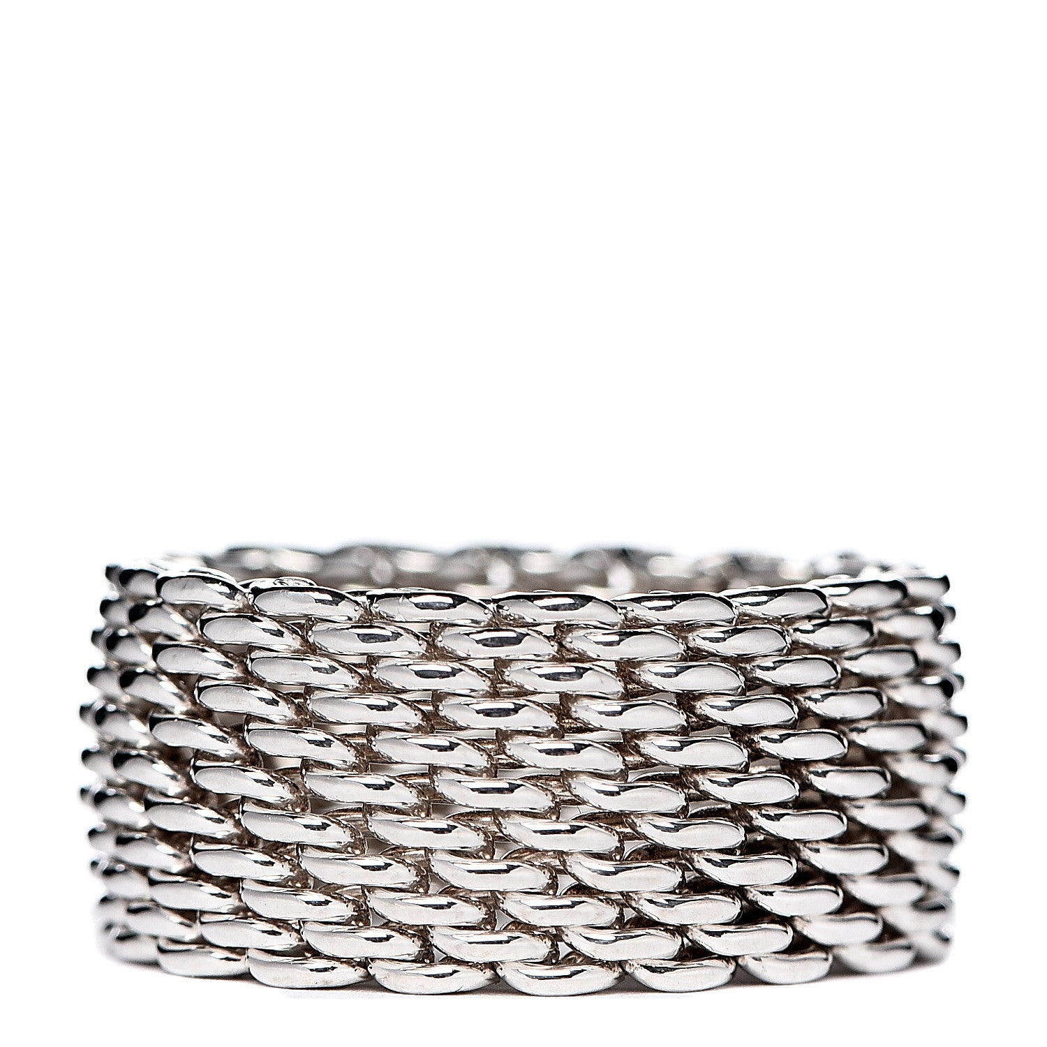 Tiffany Sterling Silver Somerset Mesh Ring 49 5 3 of 4