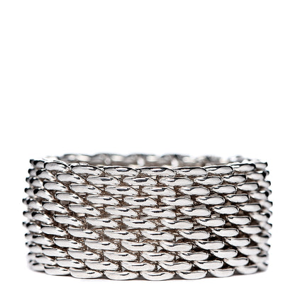 Tiffany Sterling Silver Somerset Mesh Ring 49 5 3 of 4