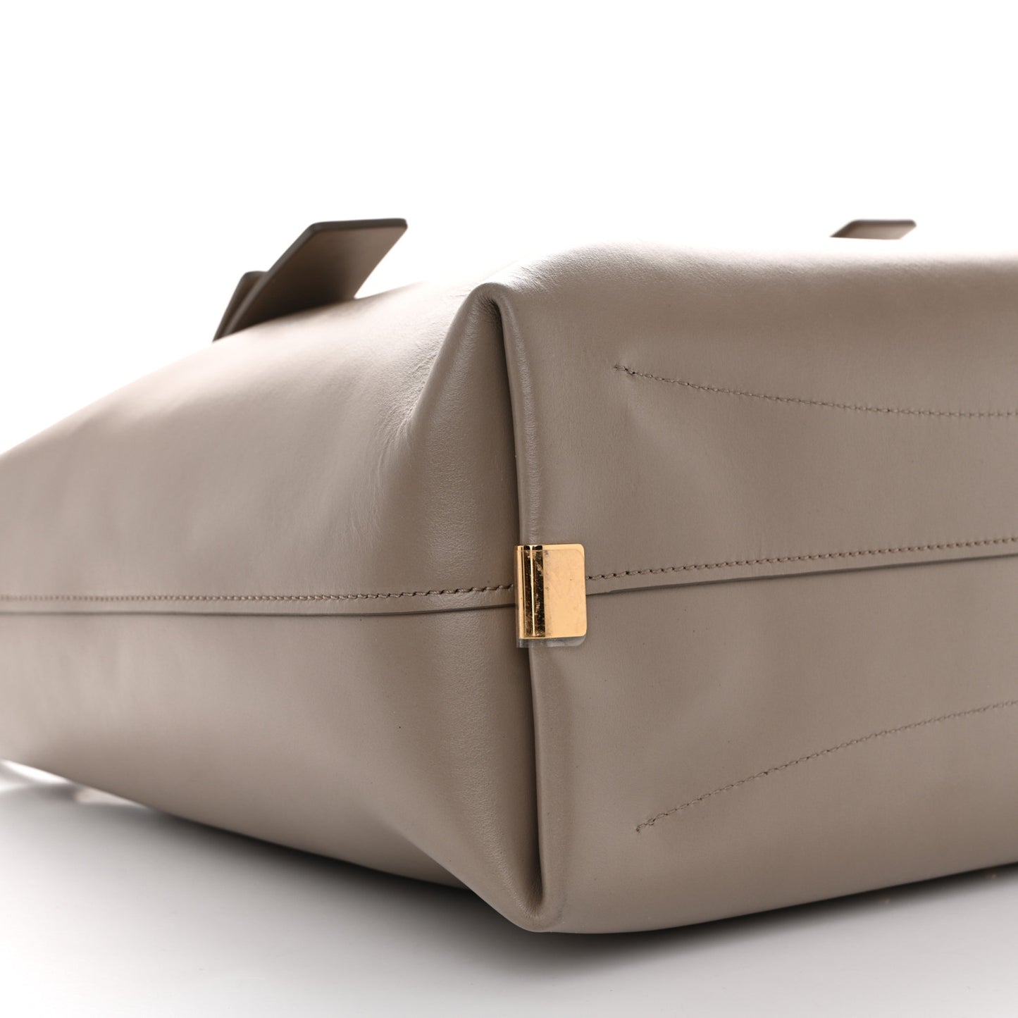Shiny Calfskin Suede Medium C Zipped Tote Motty Grey