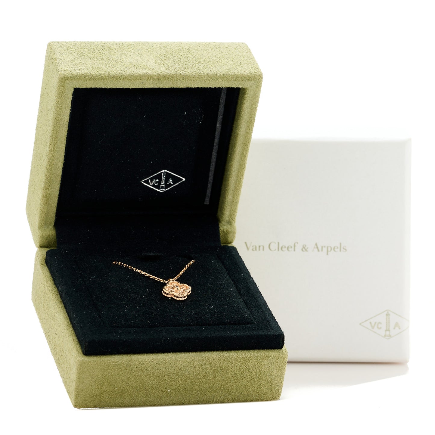18K Rose Gold Sweet Alhambra Pendant Necklace