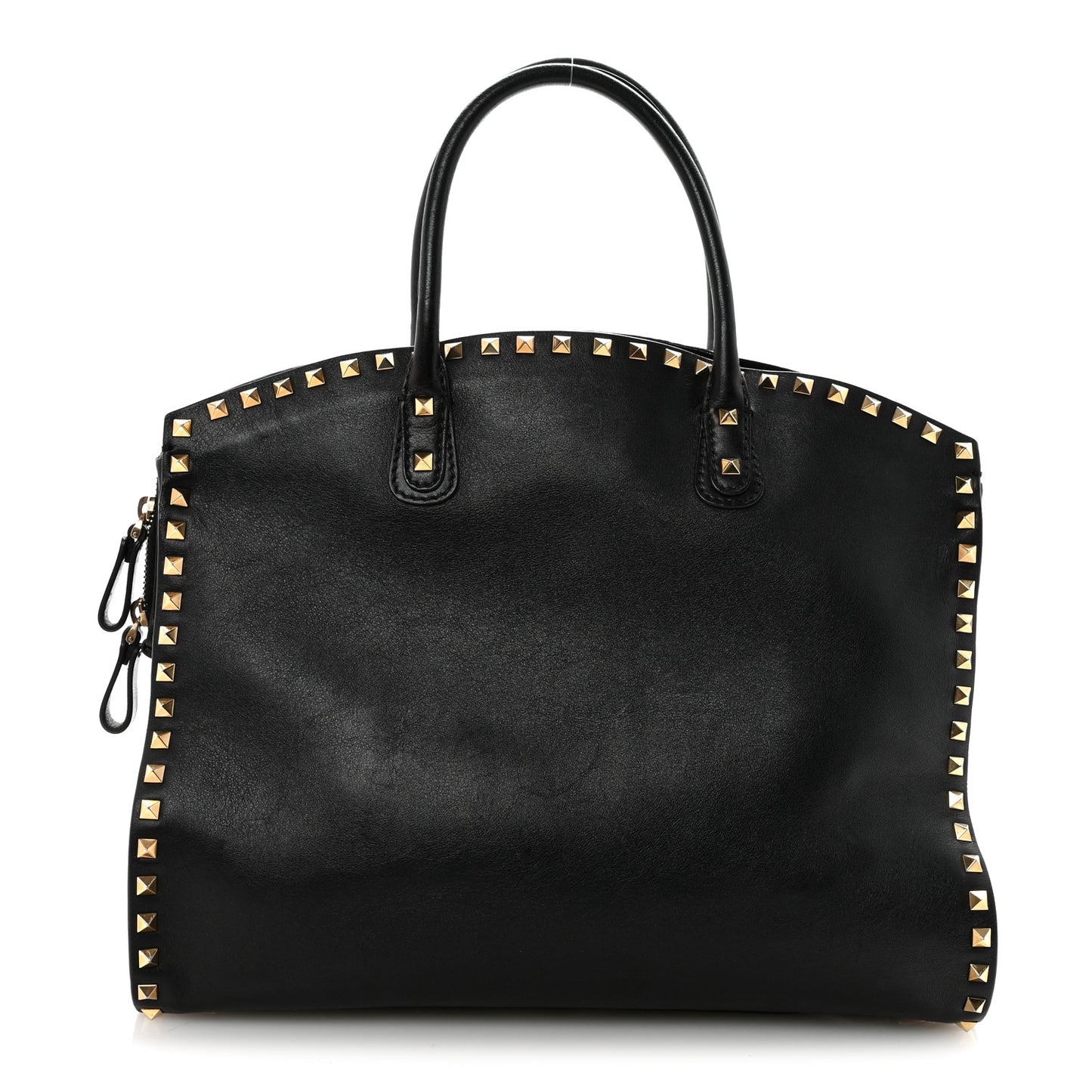 Vitello Rockstud Dome Shopper Black