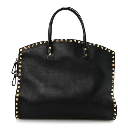 Valentino Garavani Vitello Rockstud Dome Shopper Black 1 of 9
