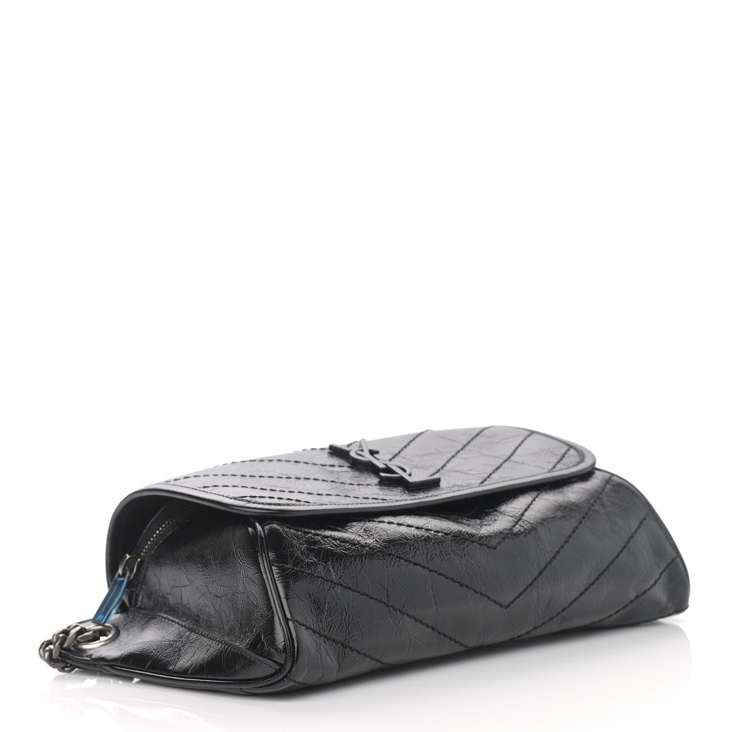 Saint Laurent Crinkled Calfskin Matelasse Monogram Niki Body Bag Black 4 of 11