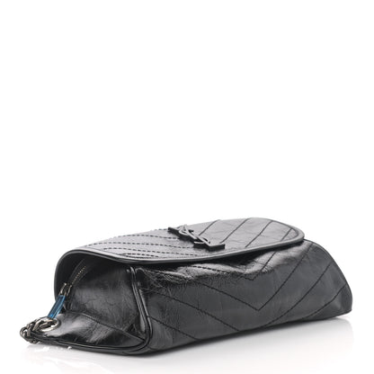 Saint Laurent Crinkled Calfskin Matelasse Monogram Niki Body Bag Black 4 of 11