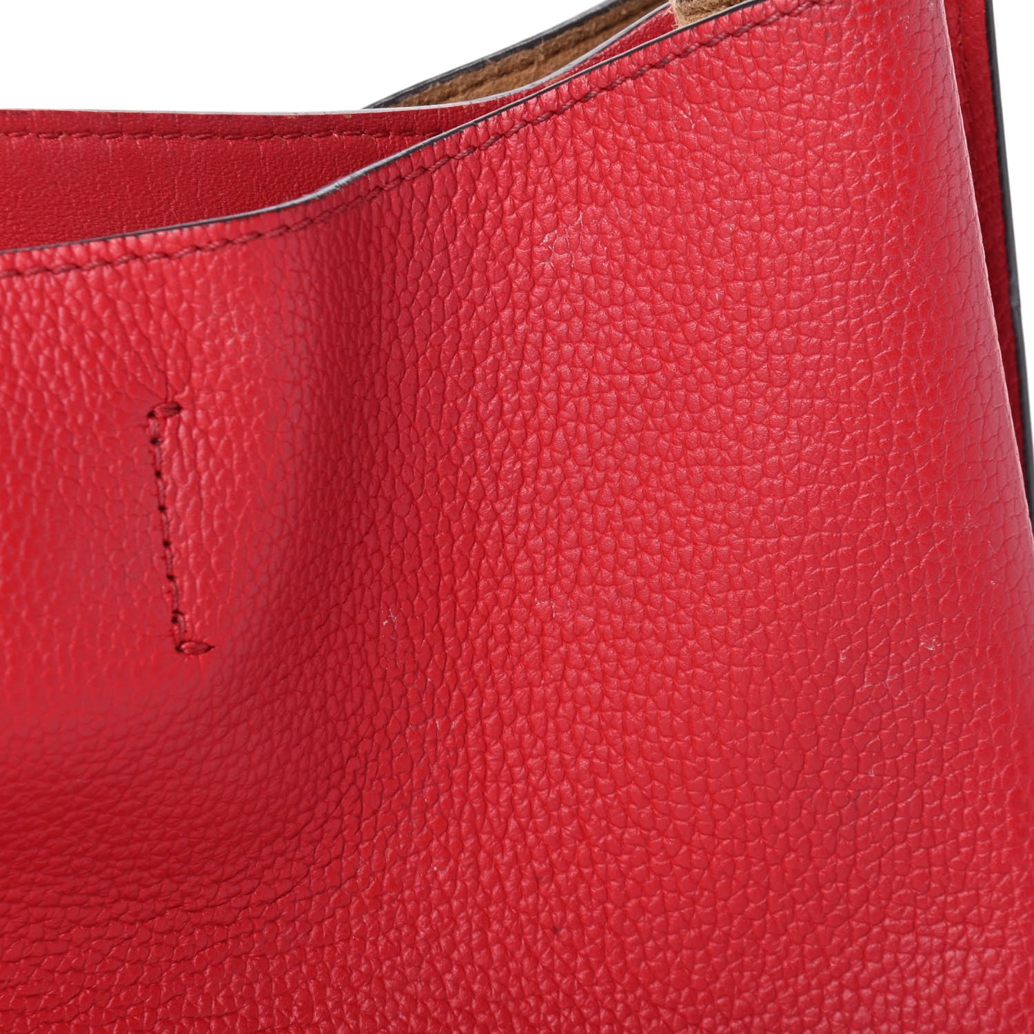 MCM Grained Calfskin Medium Milla Hobo Ruby Red 3 of 4