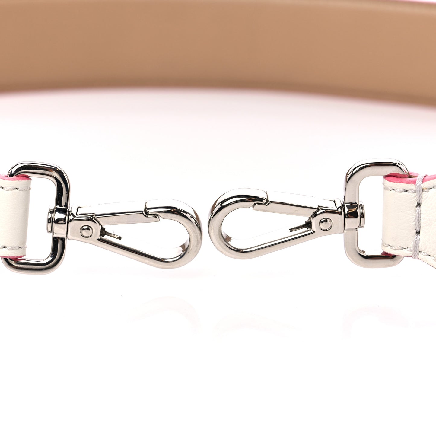 Vitello Dolce Plexiglass Bi-Color Studded Strap You White Ice Cuoio Multicolor