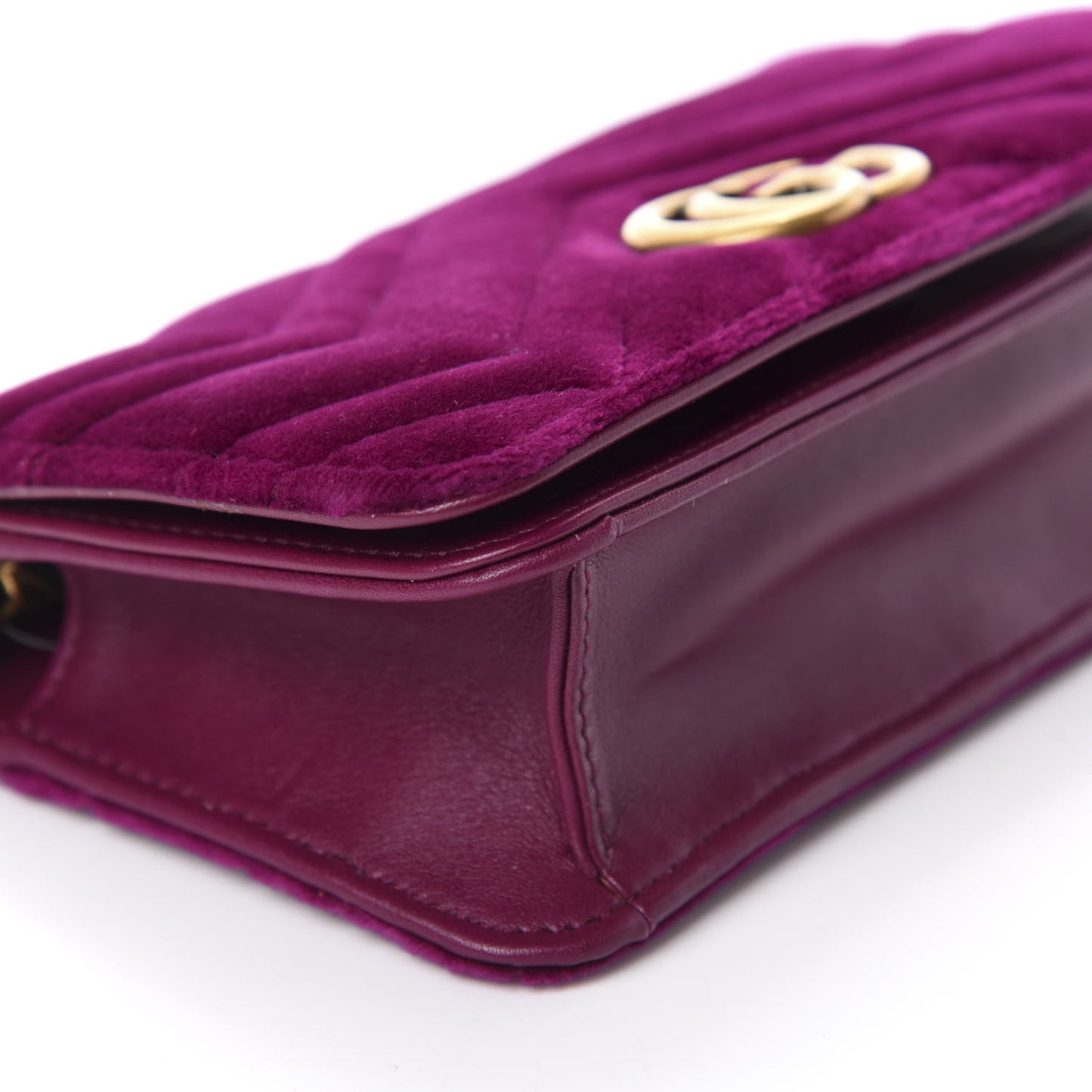 Velvet Matelasse GG Marmont Mini Bag Fuchsia Violet Cyclamen