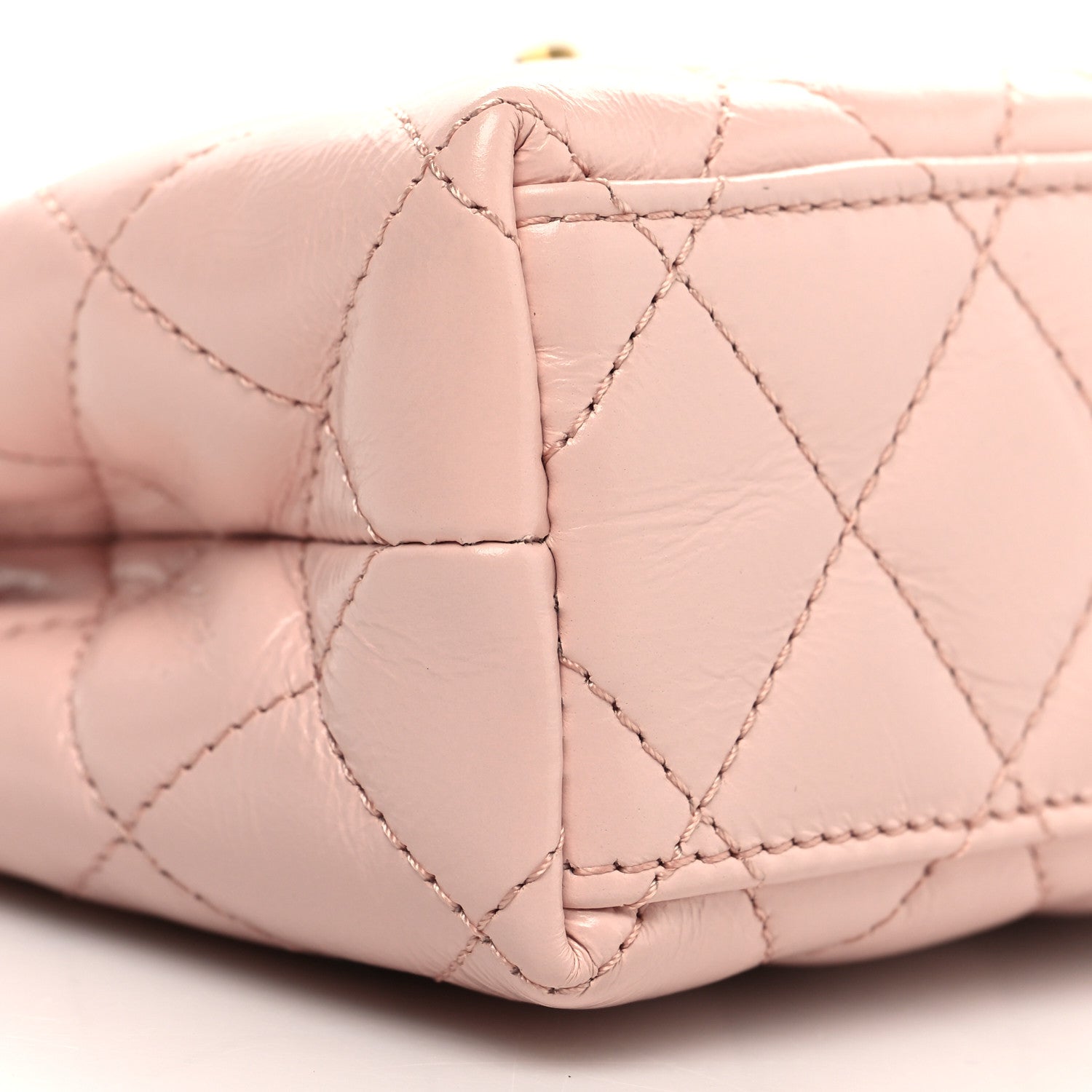 Chanel Shiny Aged Calfskin Quilted Nano Kelly Shopper Light Pink 9 of 10