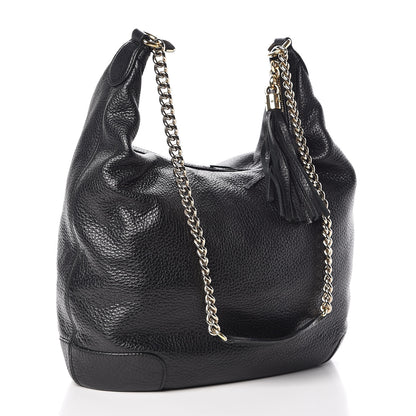 Gucci Pebbled Calfskin Medium Soho Chain Hobo Black 3 of 7