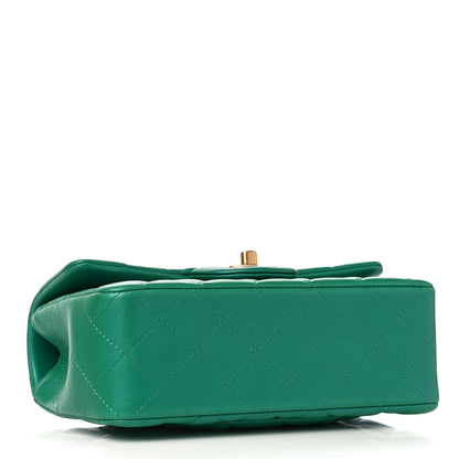 Chanel Iridescent Lambskin Quilted Mini Top Handle Rectangular Flap Green 4 of 11
