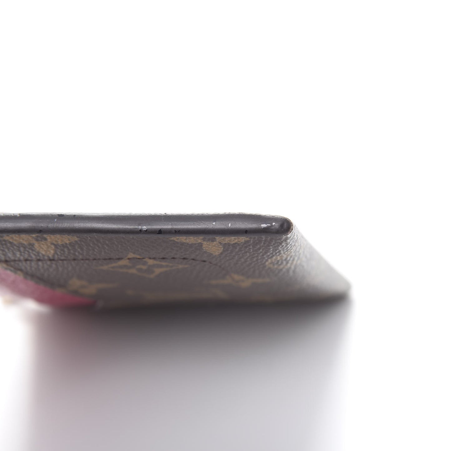 Monogram Zipped Card Holder Fuchsia