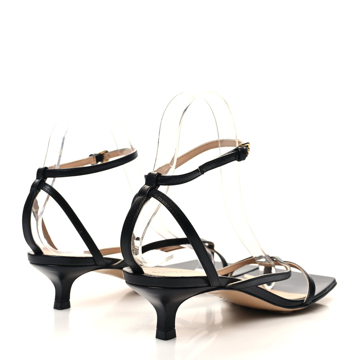 Lambskin Stretch Multi Strap 40mm Sandals 37 Black
