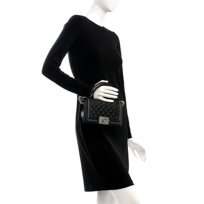 Chanel Calfskin Quilted Small Boy Handle Flap Black 3 of 9