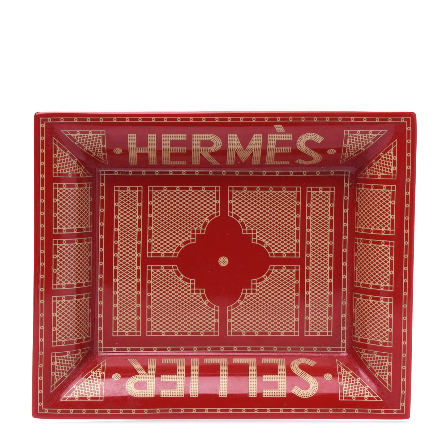 Porcelain Sellier Change Tray Rouge Or