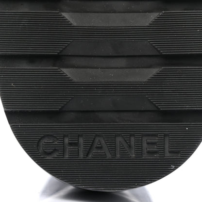 Chanel Lambskin Calfskin Quilted Lace Up Combat Boots 39 Navy 6 of 8