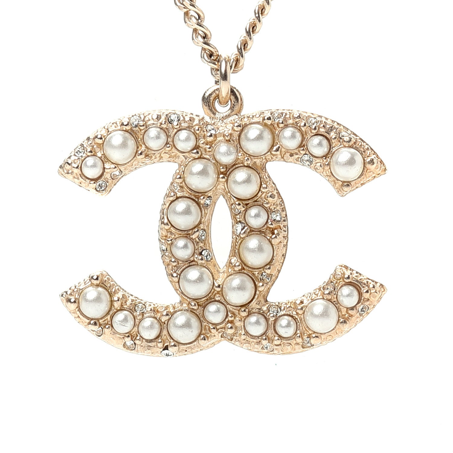 Chanel Pearl CC Pendant Necklace Gold 4 of 6