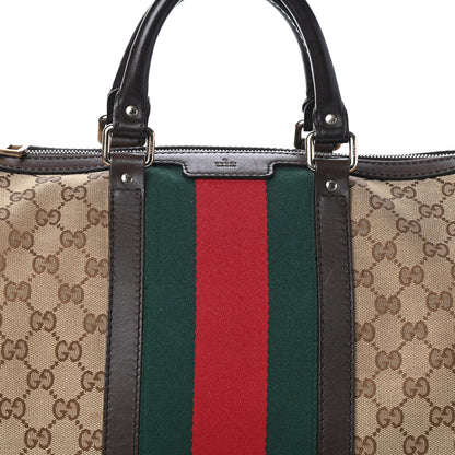 Gucci Monogram Vintage Web Medium Boston Dark Brown 7 of 9