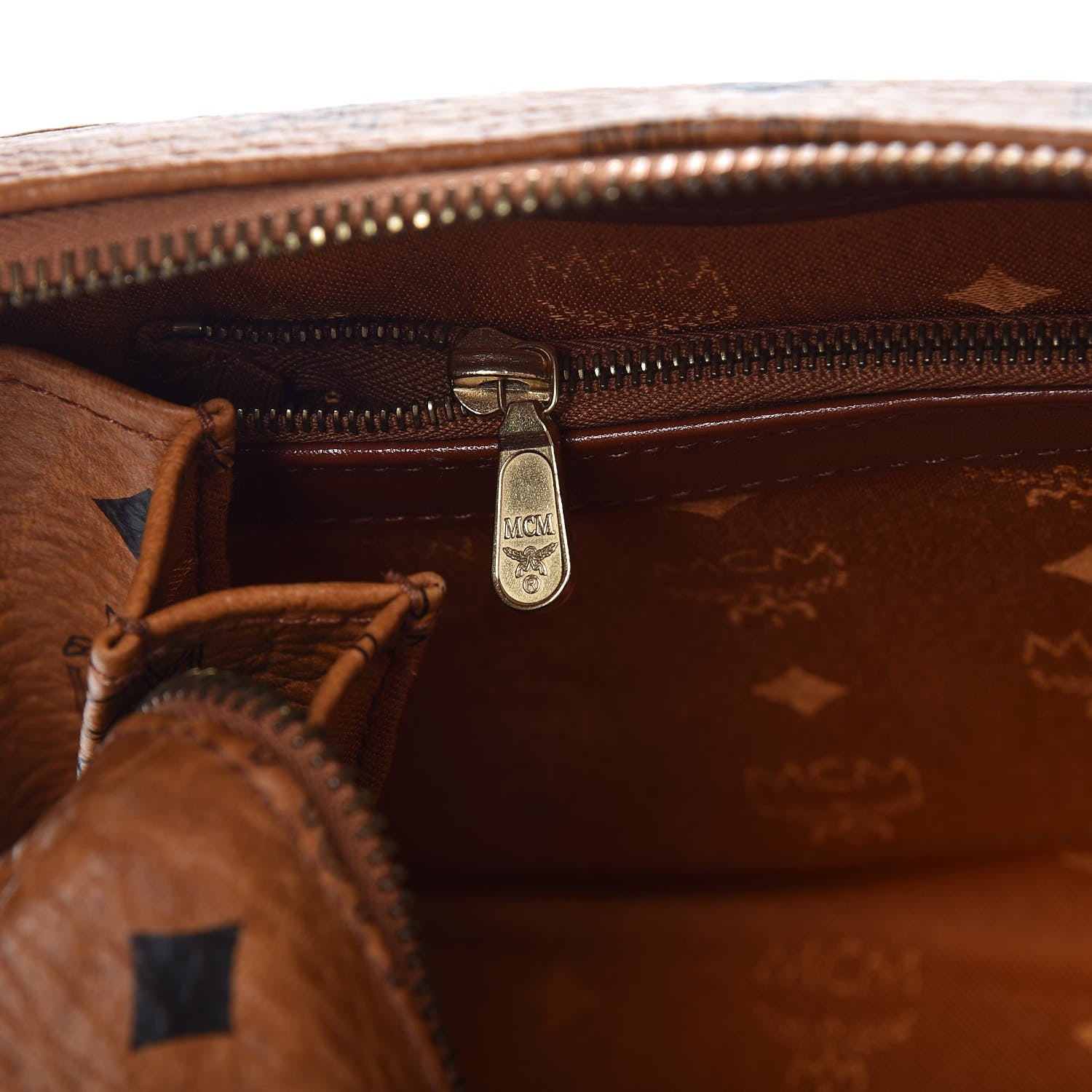 MCM Visetos Boston Bag Cognac 6 of 12