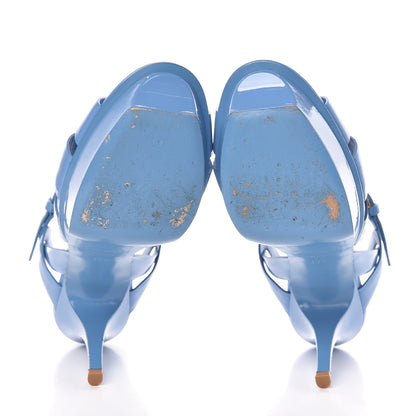 Saint Laurent Patent Tribute 75 Platform Sandals 39.5 Blue Clair 8 of 12