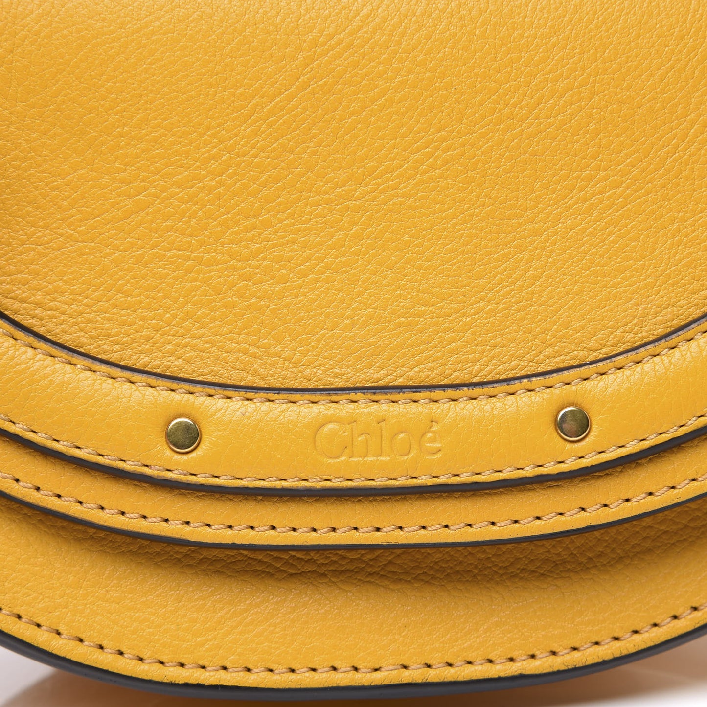 Calfskin Small Nile Bracelet Minaudiere Bag Dark Ochre