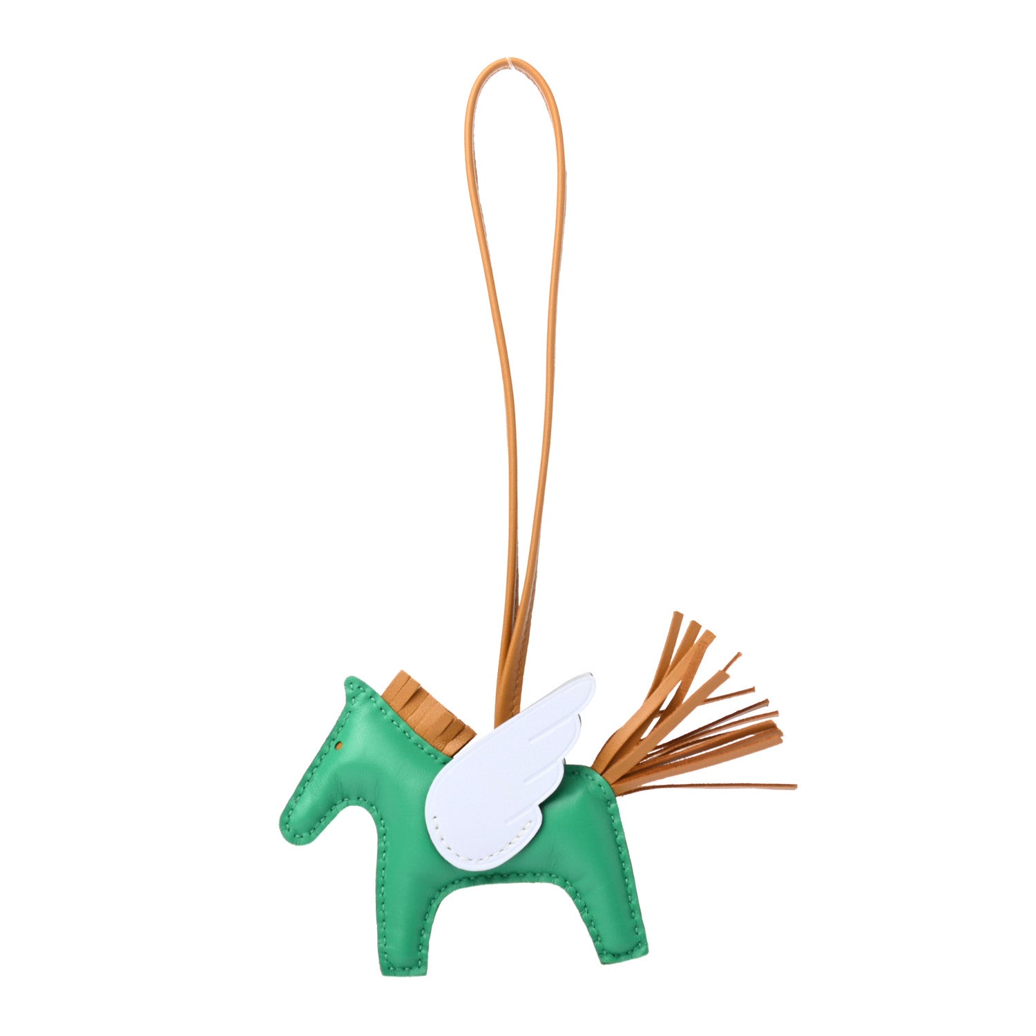 Hermes Milo Lambskin Grigri Rodeo Pegase Horse Bag Charm PM Menthe Sesame Bleu Brume 1 of 4
