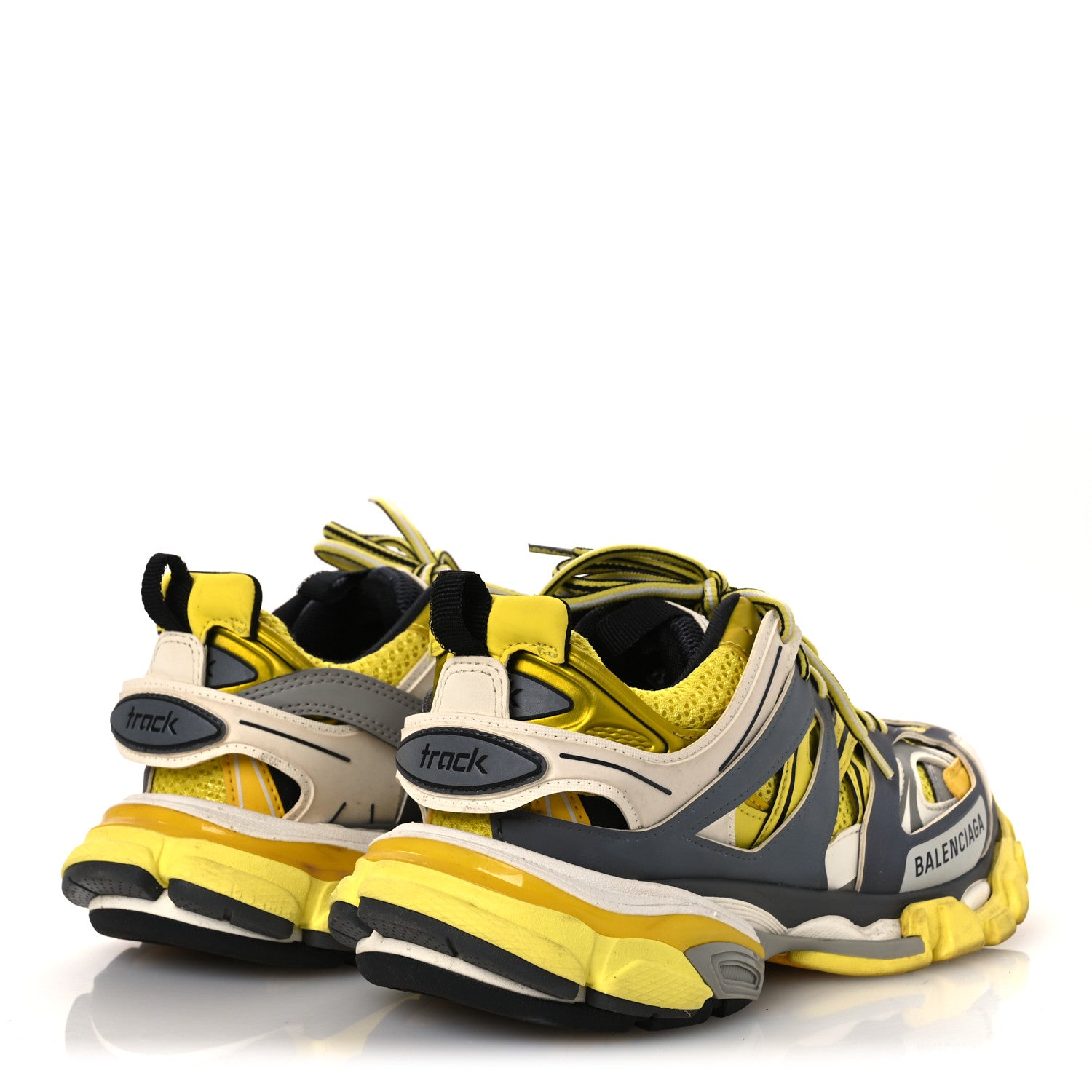 Balenciaga Mesh Nylon Mens Track Sneakers 36 Yellow Black White 5 of 13