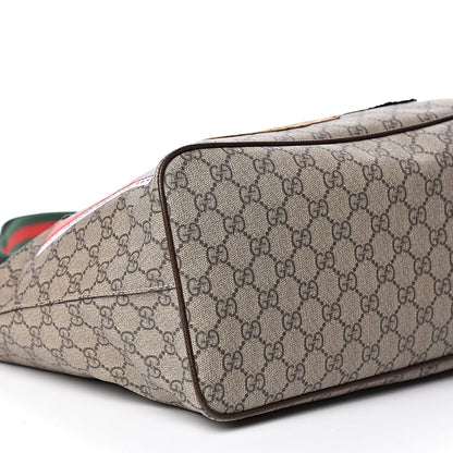 Gucci Soft GG Supreme Monogram Courrier Medium Crossbody Tote Beige New Acero 8 of 11