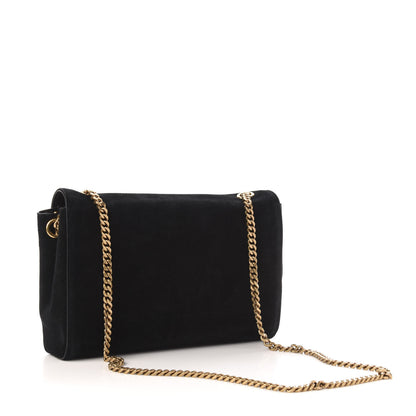 Saint Laurent Smooth Calfskin Suede Medium Reversible Monogram Kate Satchel Black 4 of 20