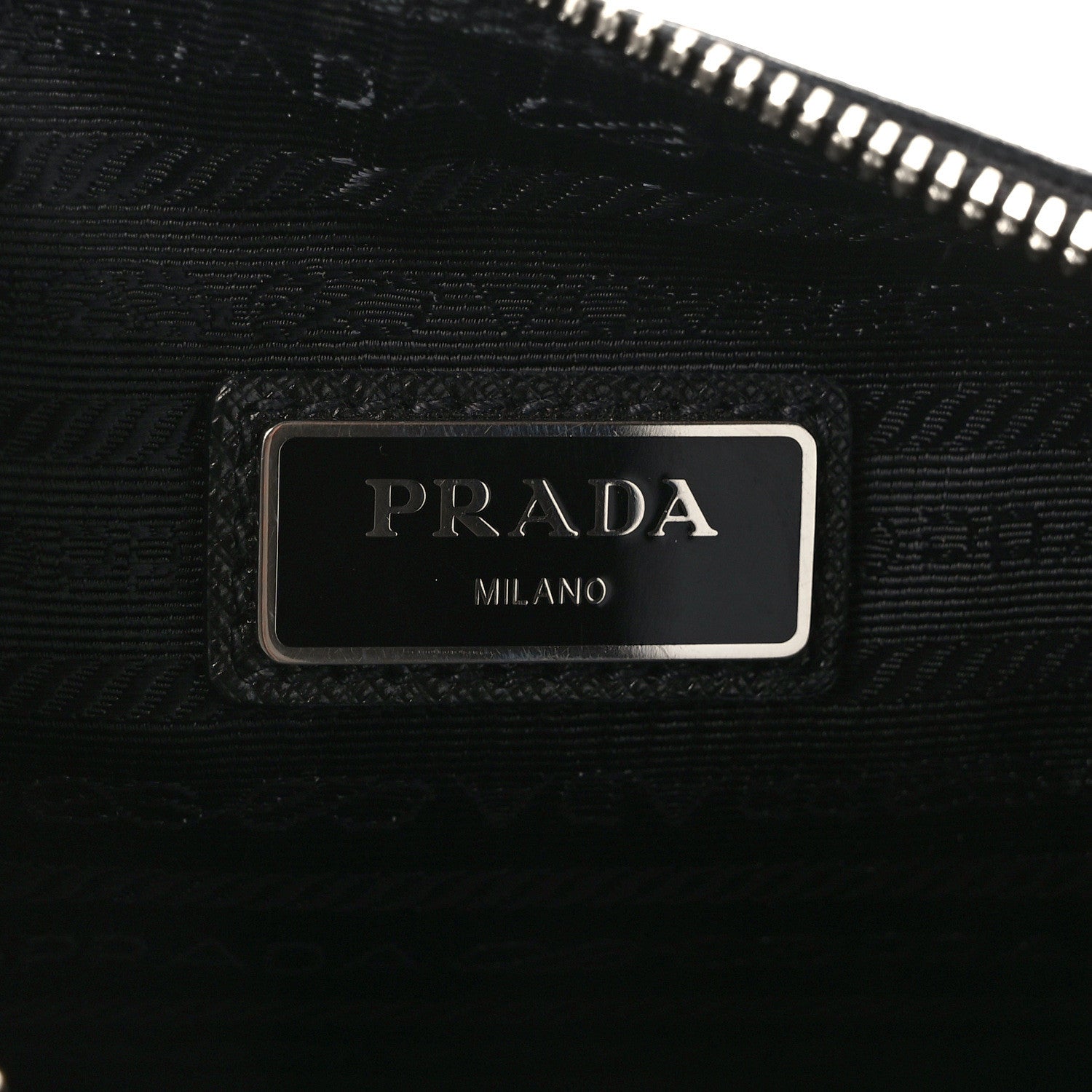 Prada Saffiano Travel Pocket Zippered Shoulder Bag Black 6 of 12