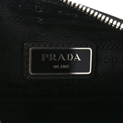 Prada Saffiano Travel Pocket Zippered Shoulder Bag Black 6 of 12