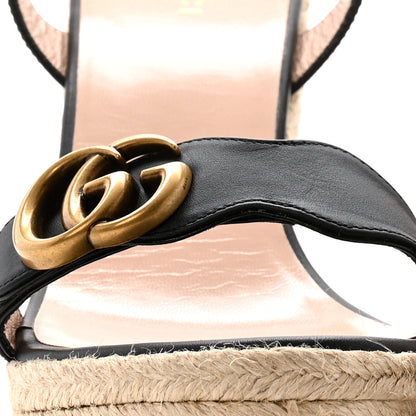 Gucci Nappa Matelasse GG Marmont Slingback Platform 45/130mm Espadrille Wedges 40 Black 11 of 12