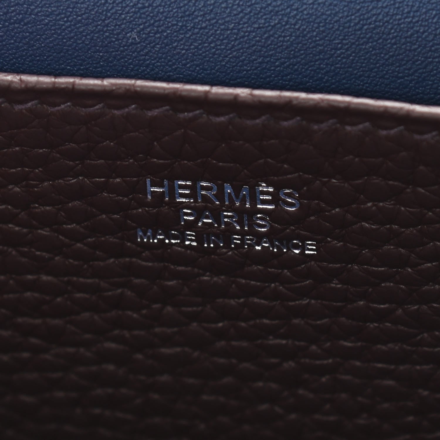 Hermes Taurillon Clemence Verso Halzan 25 Rouge Sellier Bleu Saphir 5 of 8