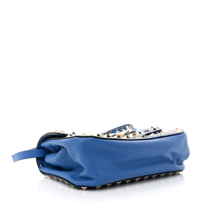 Valentino Garavani Vitello Mini Rockstud Flap Saddle Crossbody Bag Light Sapphire 4 of 11