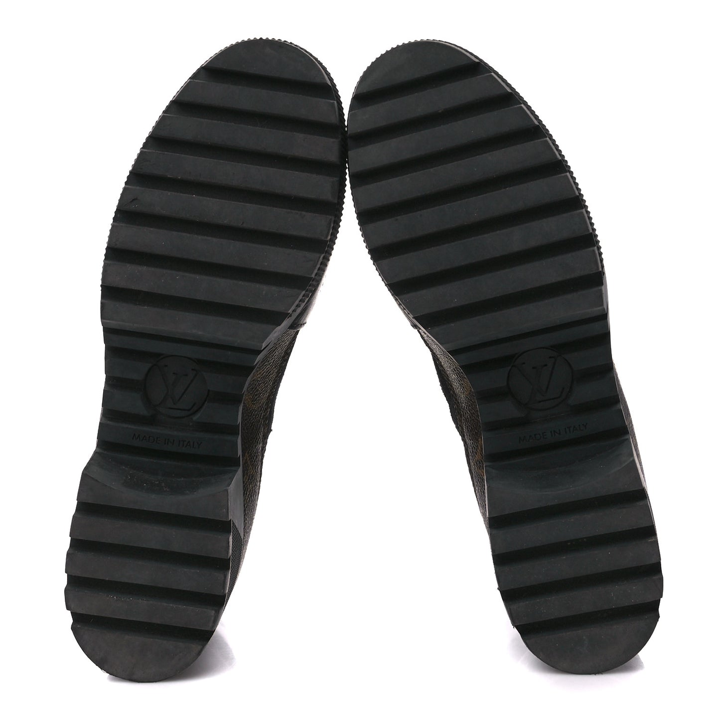 Suede Calfskin Monogram Laureate Platform Desert Boots 38.5 Black