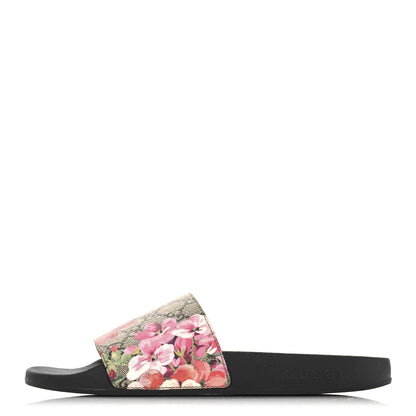 Gucci GG Supreme Monogram Blooms Slide Sandals 37 Beige Multicolor 1 of 8