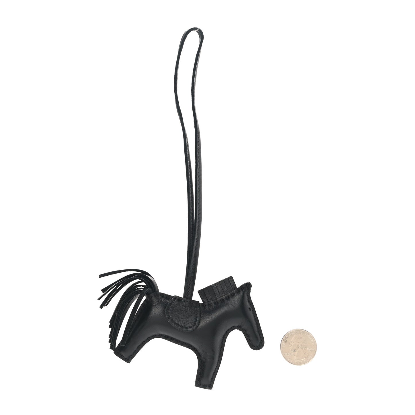 Milo Lambskin Grigri Rodeo Horse Bag Charm PM So Black
