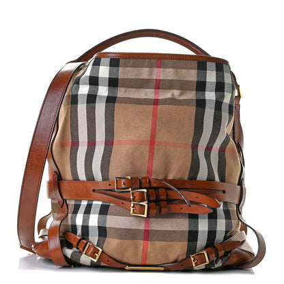 Burberry House Check Bridle Calfskin Medium Gosford Hobo Dark Tan 1 of 15