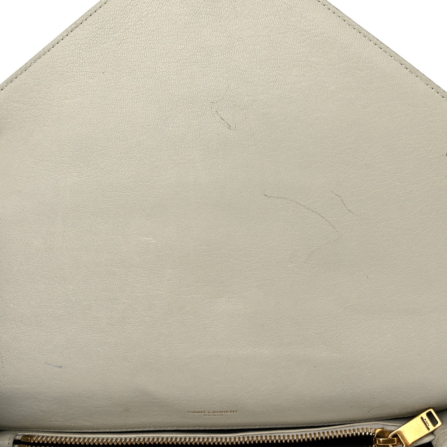 Sheepskin Matelasse Chevron Monogram Large College Satchel Cream Soft