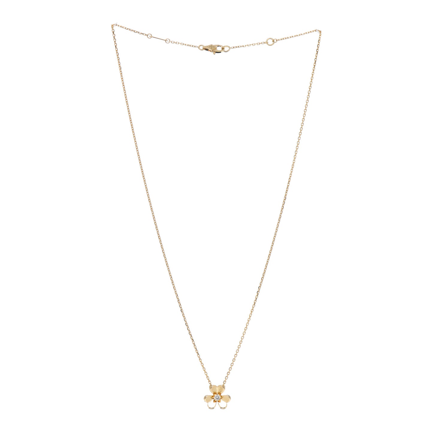 18K Yellow Gold Diamond Mini Frivole Pendant Necklace