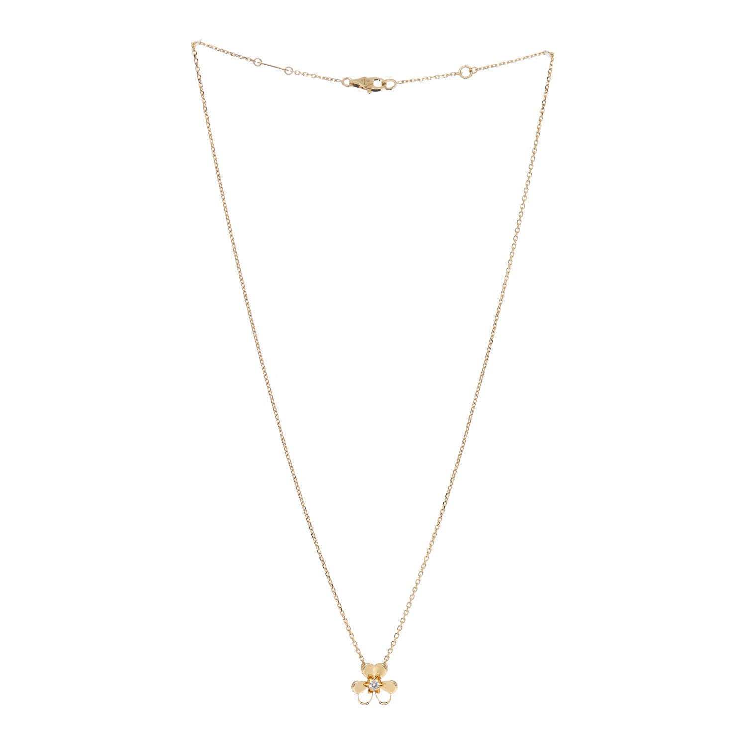 Van Cleef & Arpels 18K Yellow Gold Diamond Mini Frivole Pendant Necklace 3 of 4