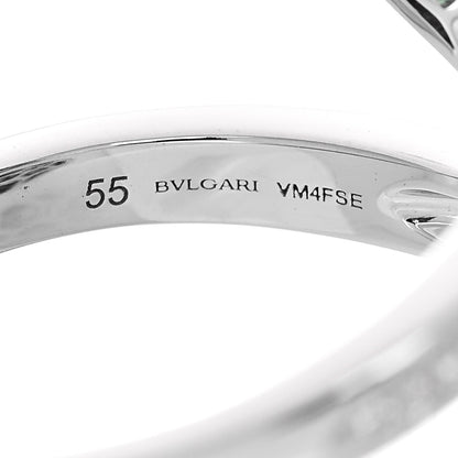 Bulgari 18K White Gold Diamond Emerald Serpenti Seduttori Two Head Ring 55 7.25 4 of 6