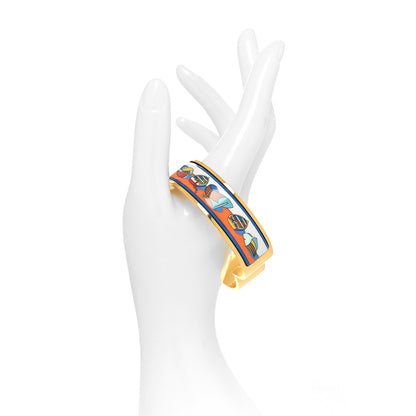 Hermes Enamel Printed Wide Thalassa Boats Hinged Bracelet 2 of 5