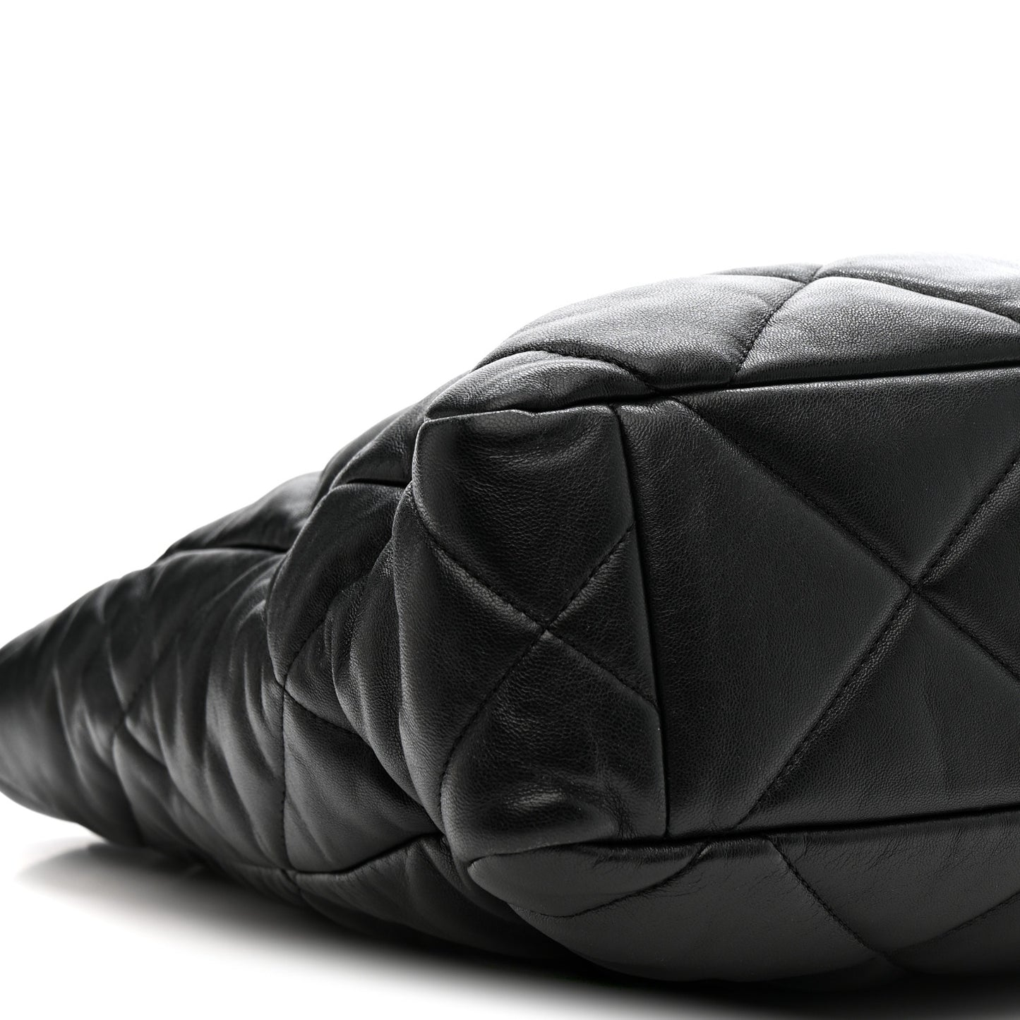 Lambskin Quilted Chanel 19 Shopping Bag Black