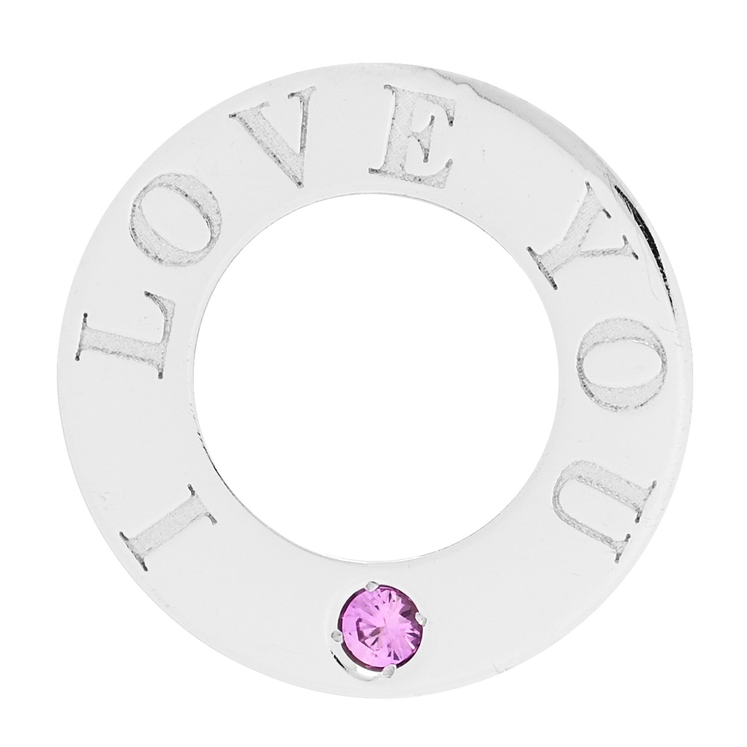Piaget 18K White Gold Diamond Pink Sapphire Possession Circle Pendant 1 of 6