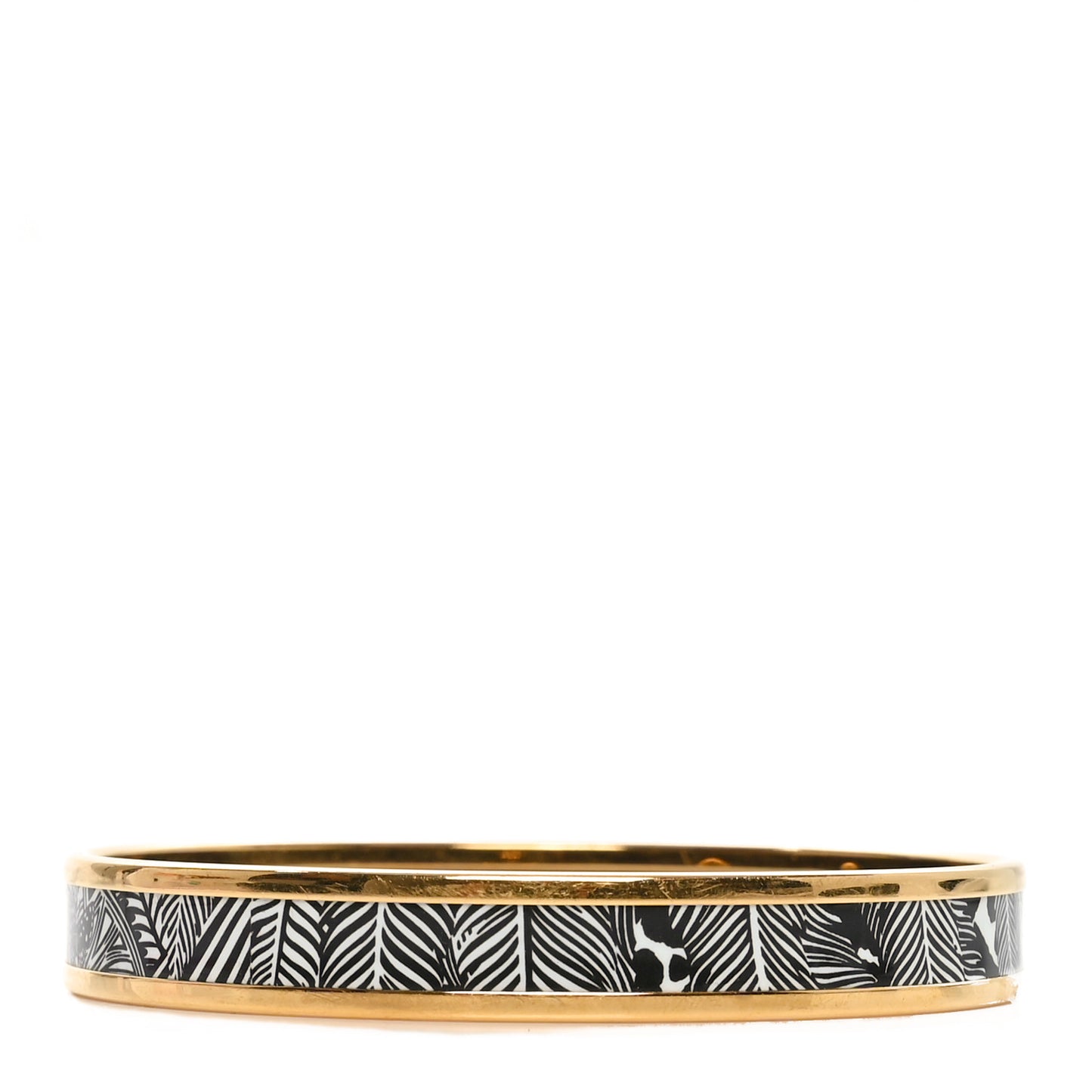 Enamel Printed Jaguar Quetzal Bracelet 65 Black White
