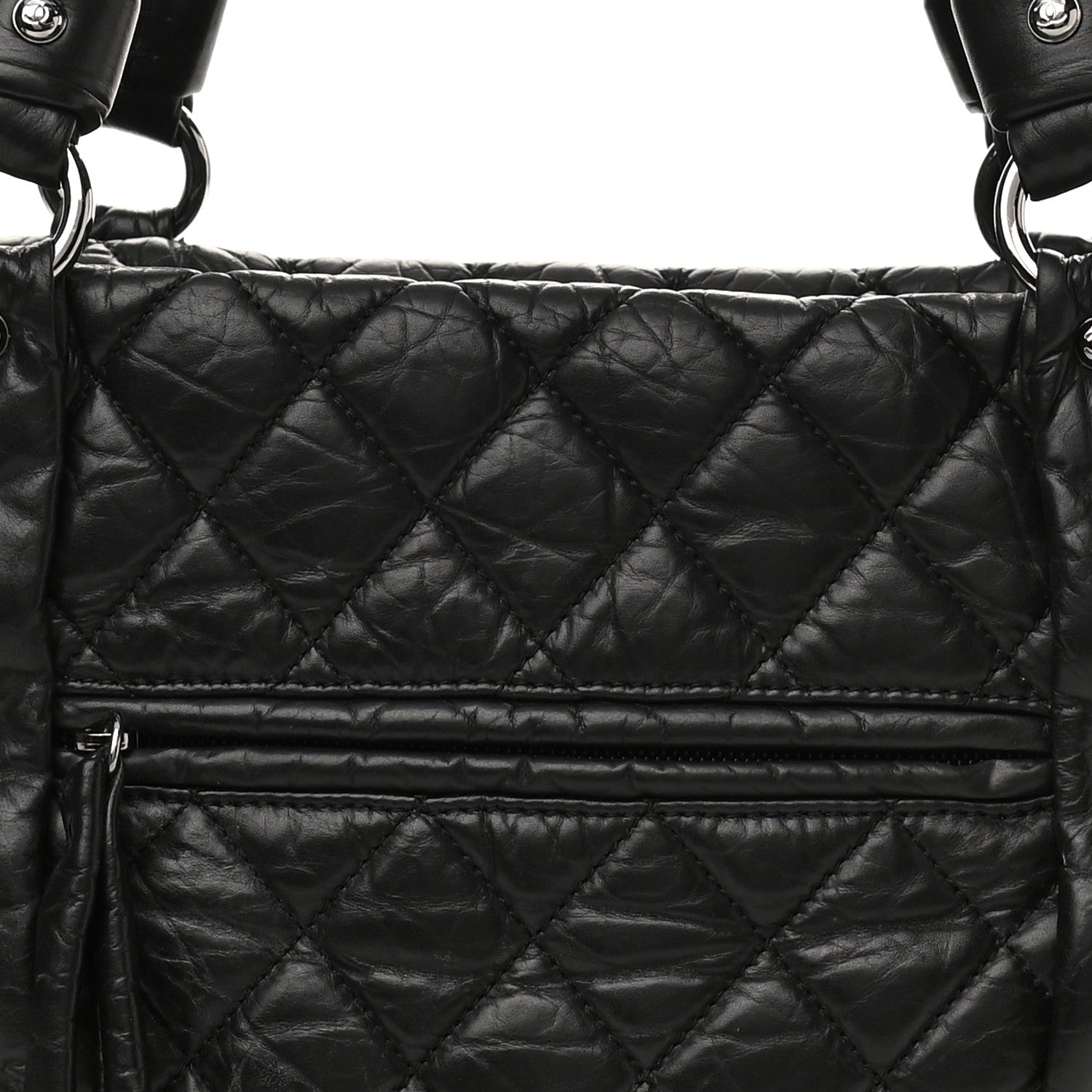Chanel Distressed Lambskin Vintage Ligne Lady Braid Tote Black 7 of 9