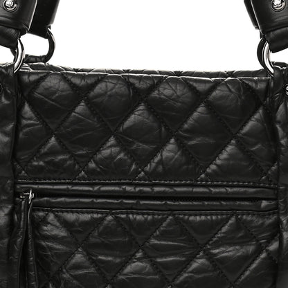 Chanel Distressed Lambskin Vintage Ligne Lady Braid Tote Black 7 of 9